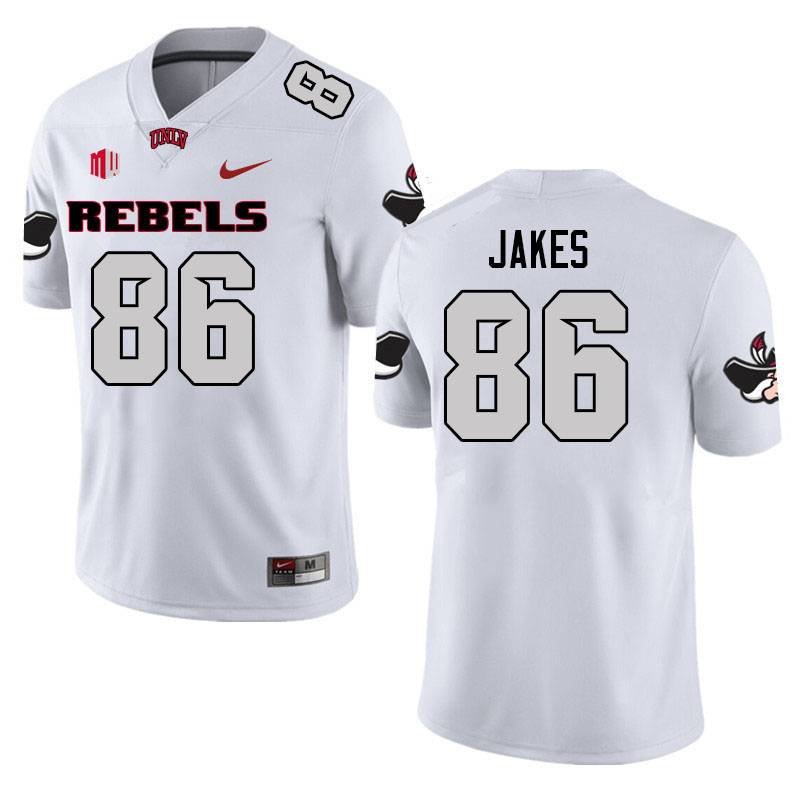 Men #86 Jordan Jakes UNLV Rebels College Football Jerseys Stitched Sale-White